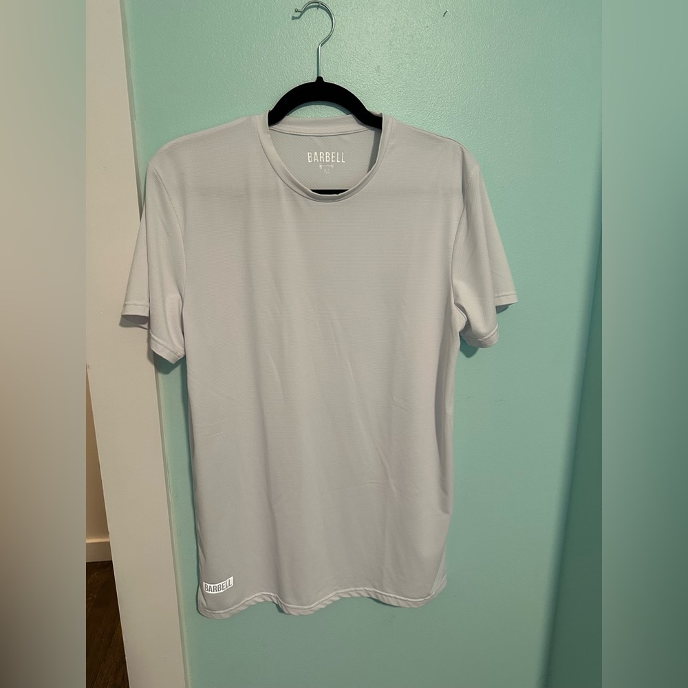 Men’s White Short Sleeve Workout Crew Neck Tee